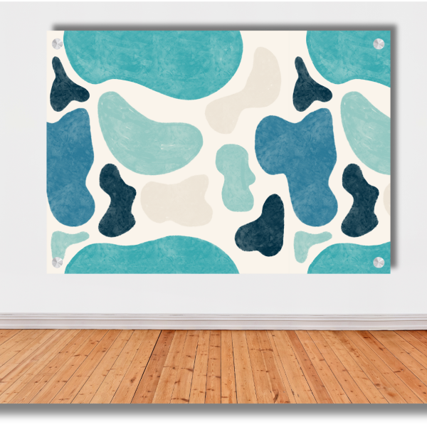 Abstract Blue Shapes Wall Art