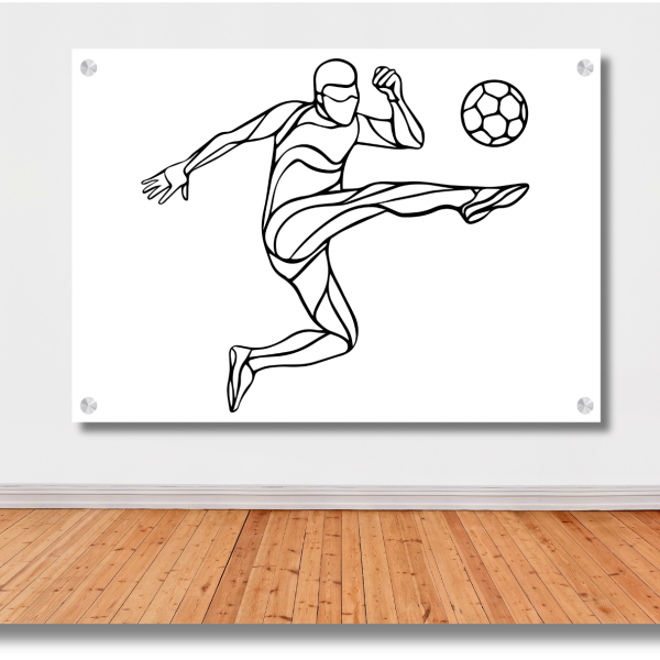 Abstract Soccer Player Kick Wall Art