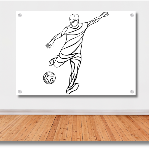 Abstract Soccer Player Wall Art