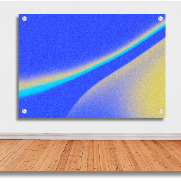 Blue Distorted Abstract Wall Art