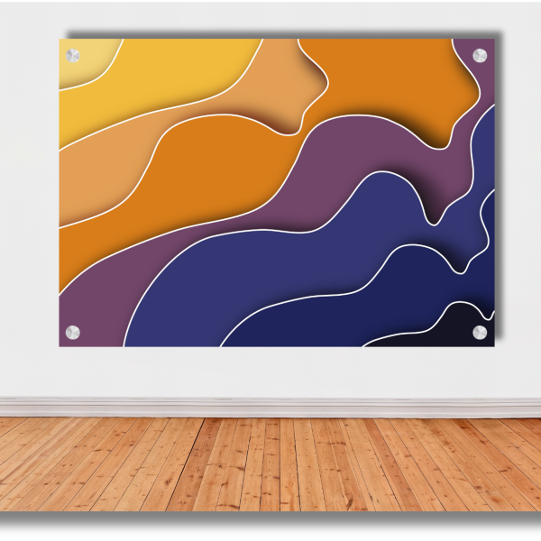 Abstract Colourful Waves Wall Art