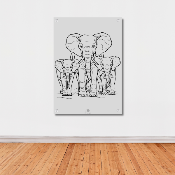 Elephants Sketch Wall Art