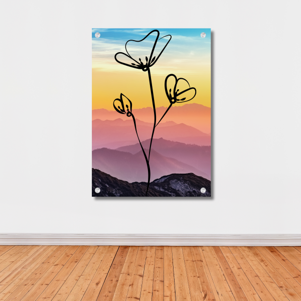 Flower Sunset Wall Art