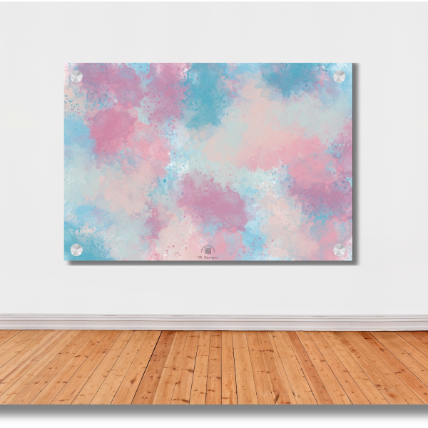 Paint Blue-Pink Splash Wall Art