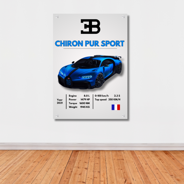 Bugatti Chiron Pur Sport Car Wall Art